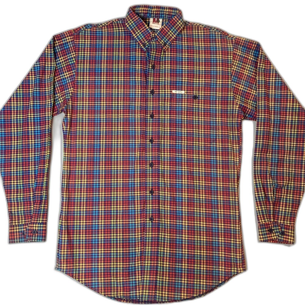 Vintage Mo Betta Striped Plaid Long Sleeve Button Up Men’s Size Medium Western